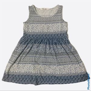H&M girls blue and white dress 4-6 years